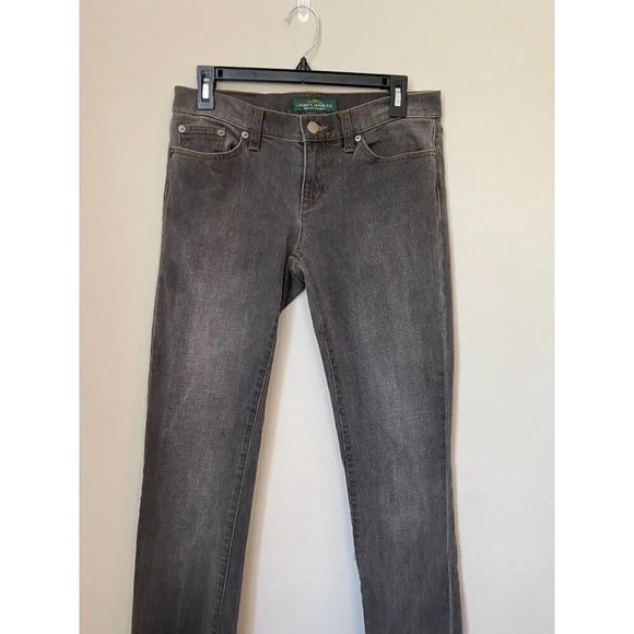 Lauren Ralph Lauren Womens Sz 4 Modern Straight Low Rise Cuffed Denim Gray Jeans - Picture 5 of 16